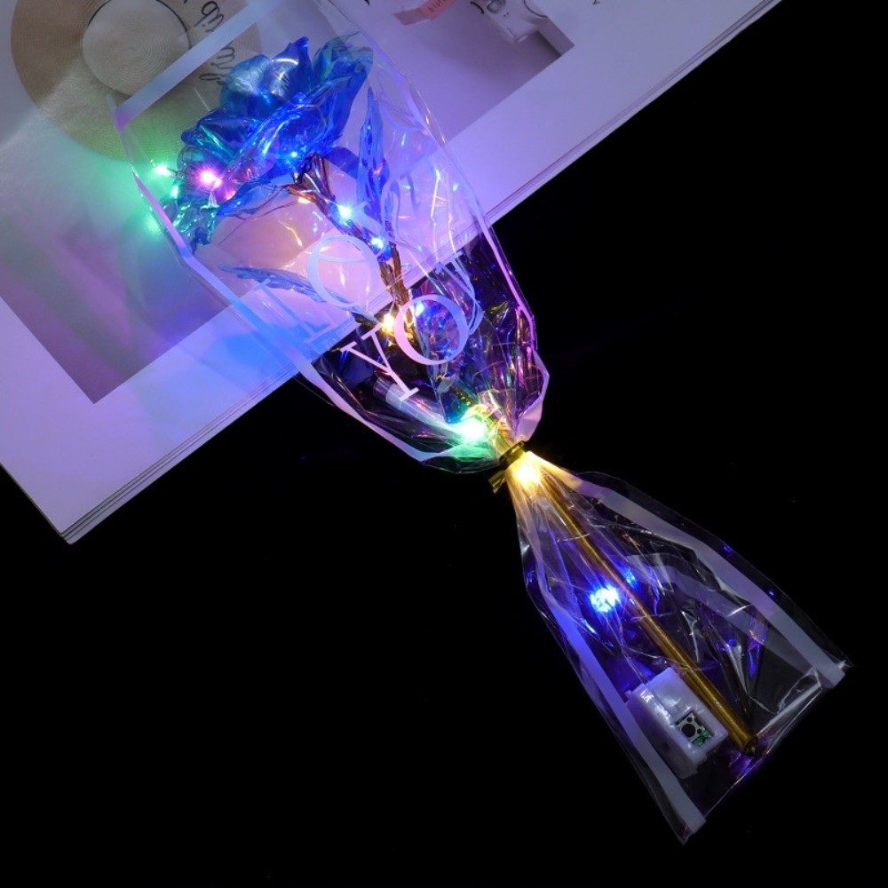Photography Artificial Lighting - Leuchtende Goldfolie-Rose LED-Lichter Fotografie-Requisiten Simulierter Rosenstrauß