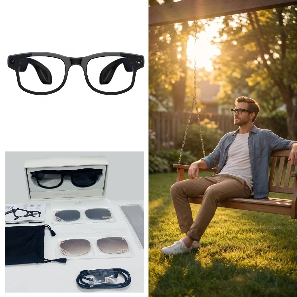 Photography With Lighting - 2-in-1 KI-Smart-Brille HD Foto Video Sprachsteuerung