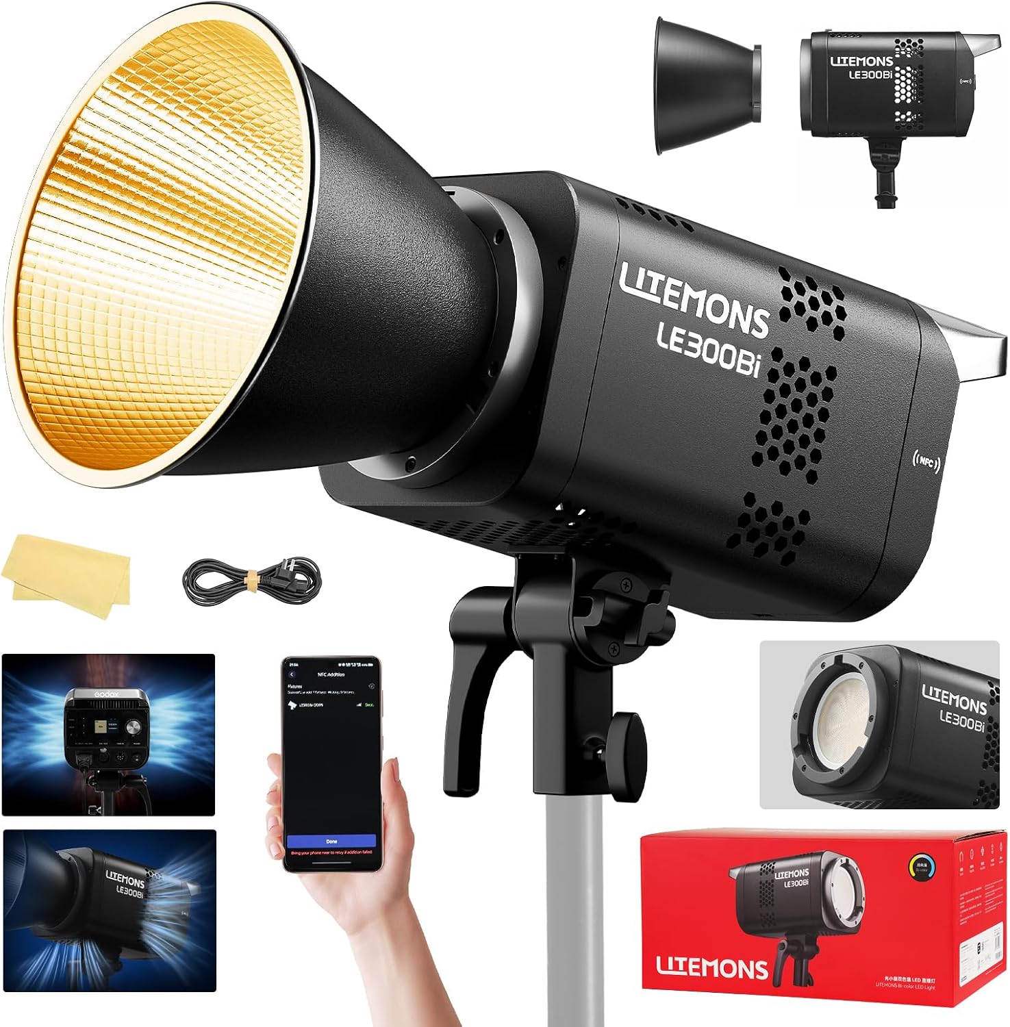 Photography Video Lighting Kit - RGB-LED-Videobeleuchtungs-Set, 3er-Pack Studio-Videolampen mit Panel, App-gesteuert,