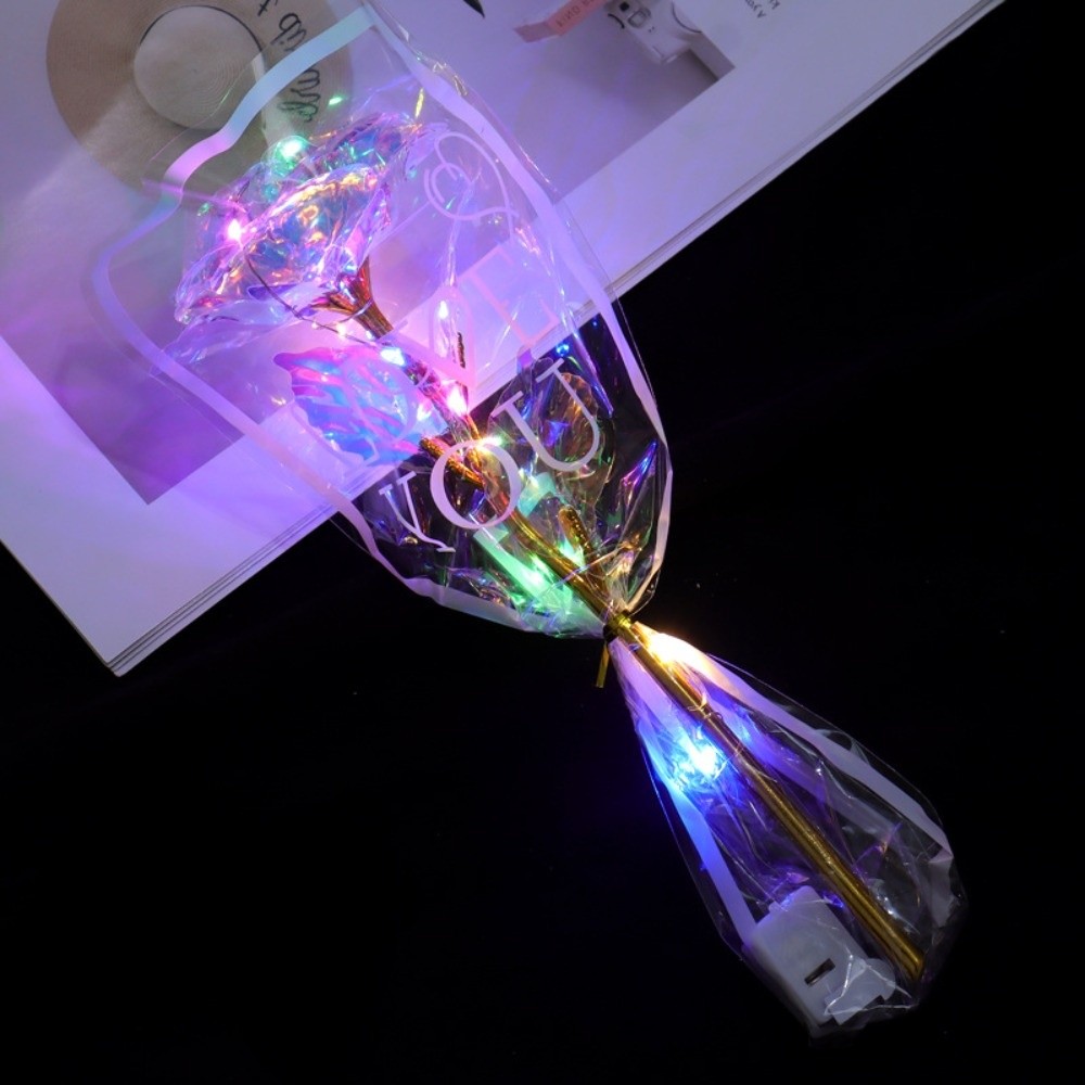 Leuchtende Goldfolie-Rose mit  – Photography Artificial Lighting Bewertung und Preis